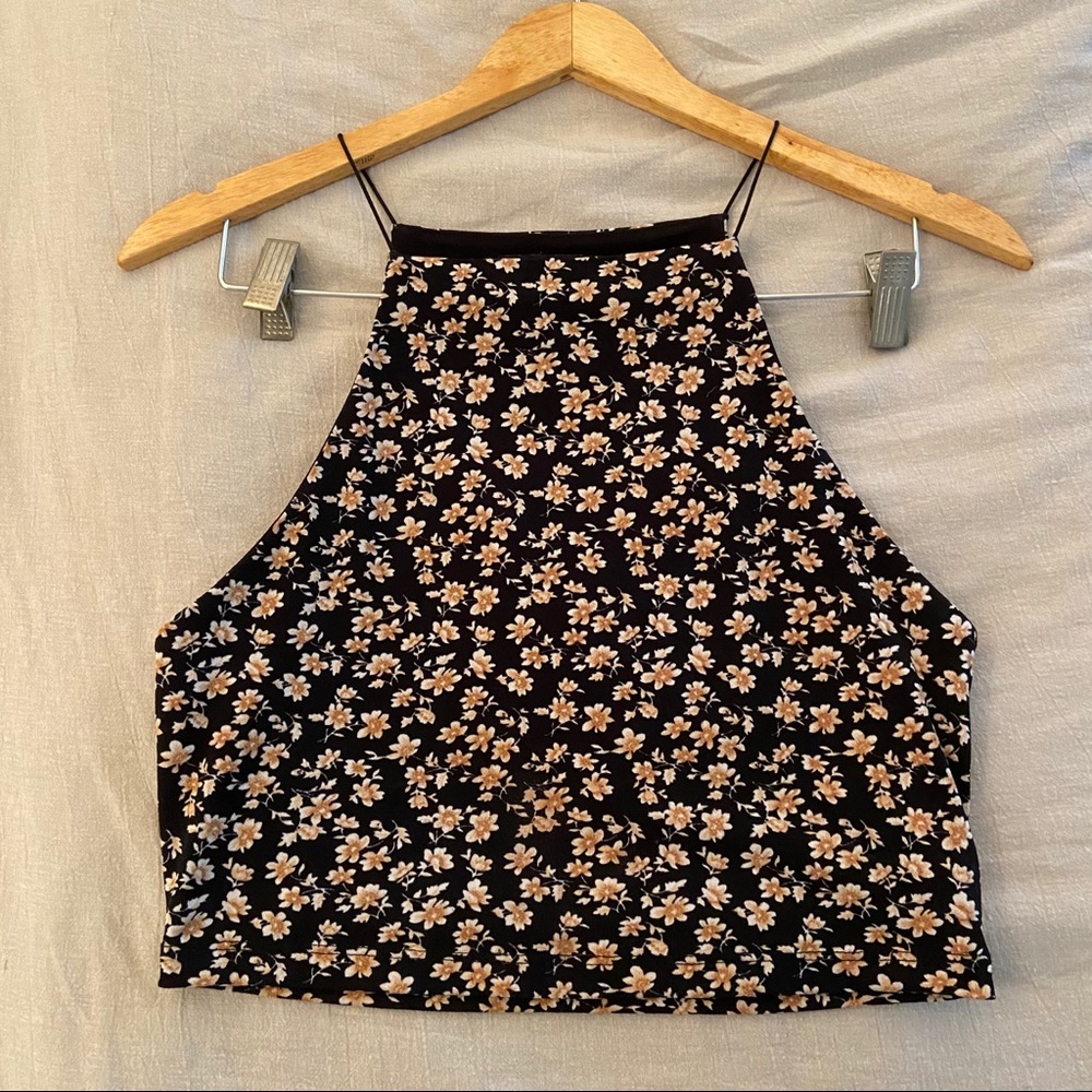 black floral shift tank